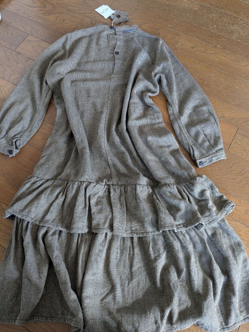 45R　未使用品 インディゴネルのティアードフリルドレス 定価70400円