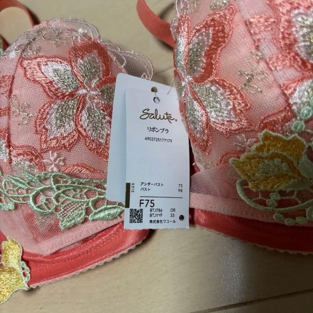 ワコール　サルート86Gリボンの騎士　ブラソングセット　OR オレンジ　E75L