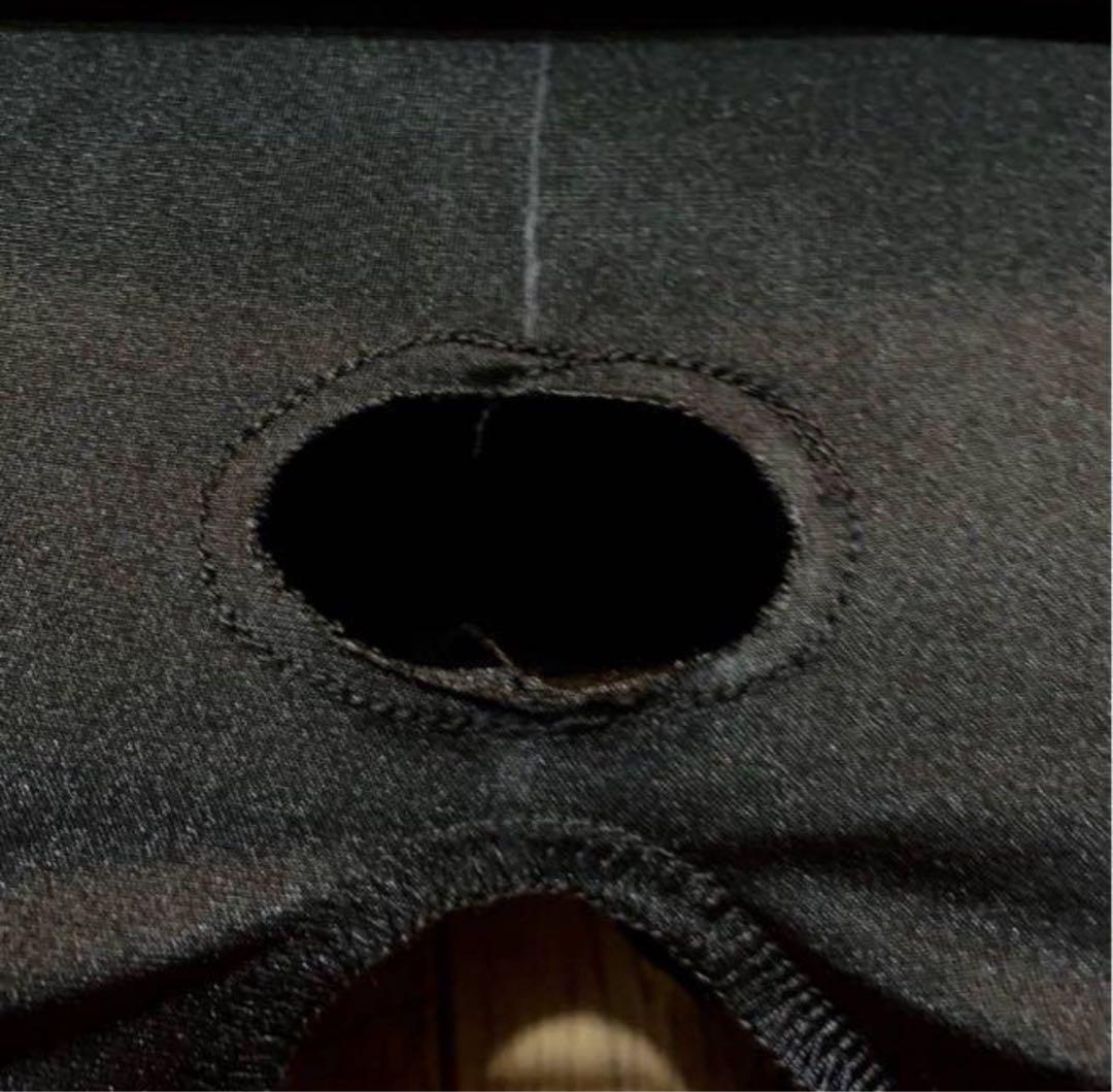 即購入OK。Mサイズ男性用光沢黒色凸仕様ゼンタイフルフェイスマスク全身タイツ