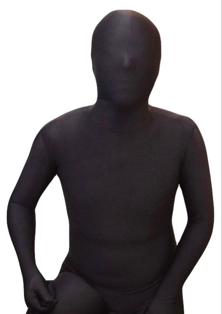 即購入OK。Mサイズ男性用光沢黒色凸仕様ゼンタイフルフェイスマスク全身タイツ