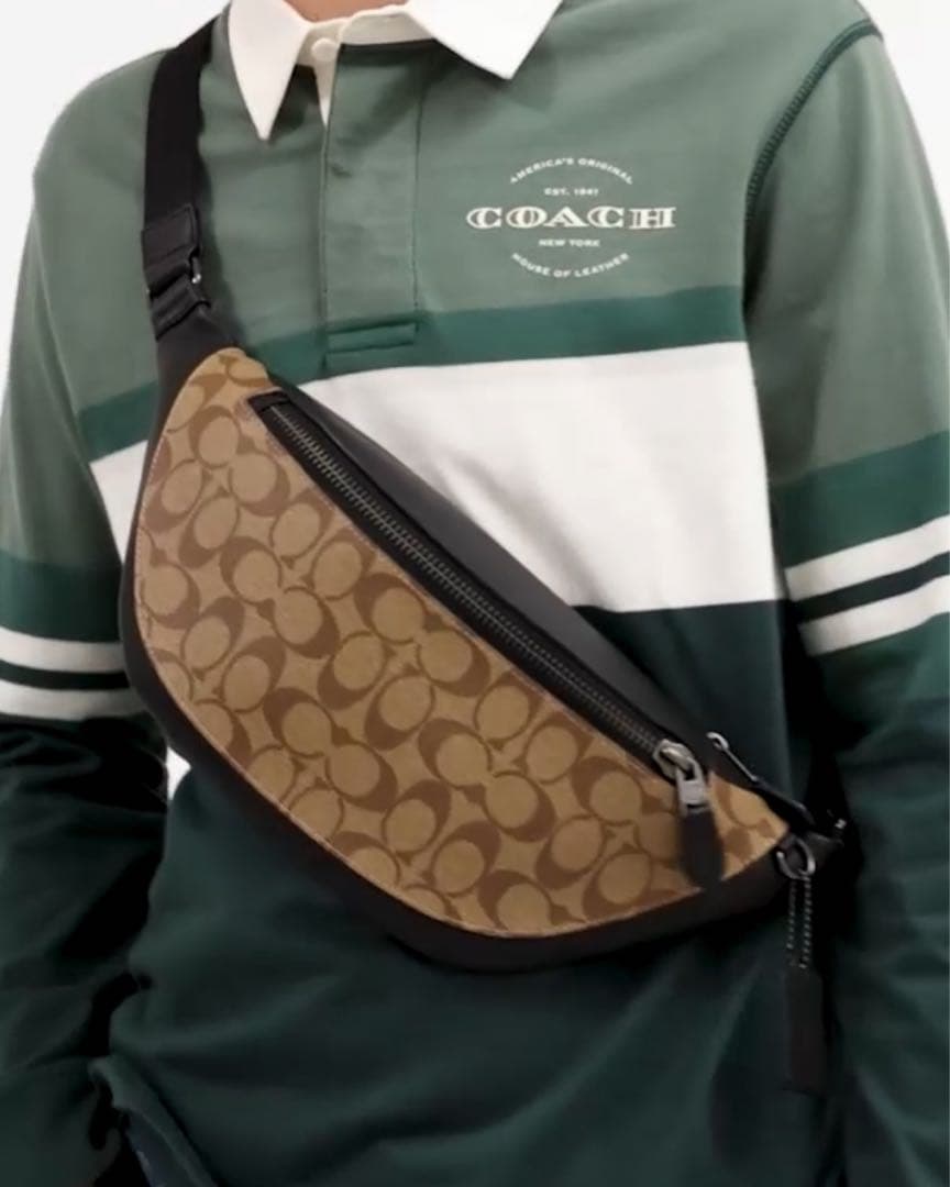 コーチ ワーレン ボディバッグ　ウエストポーチ　シグネチャー キャンバス
