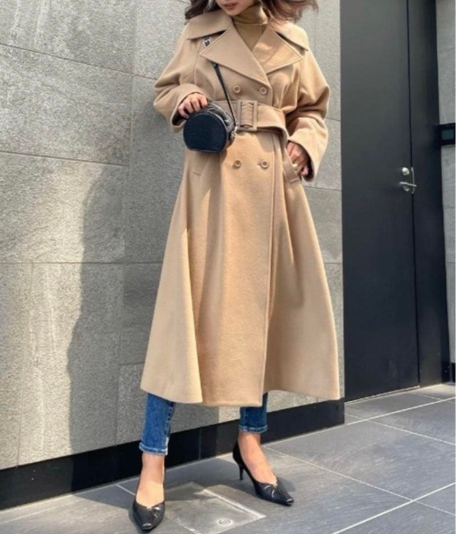 ♡eimy istoire♡ belted chester coat