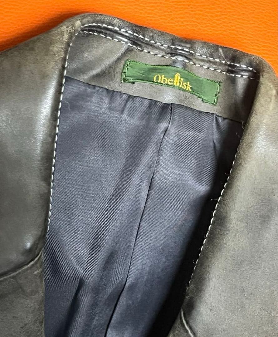 obelisk オベリスク　レザージャケット　ホースレザー　カーキ　アーカイブ