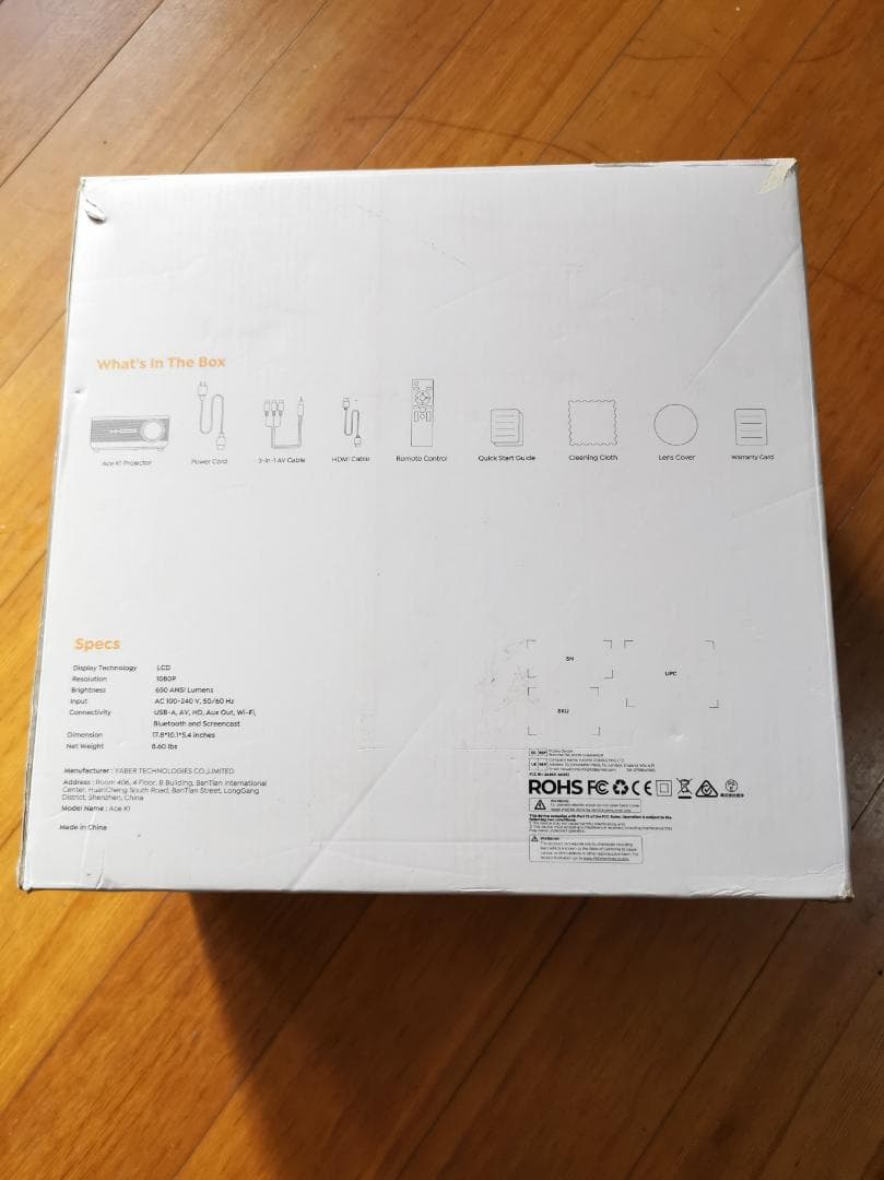 Yaber Ace K1 プロジェクター 1080P 15W