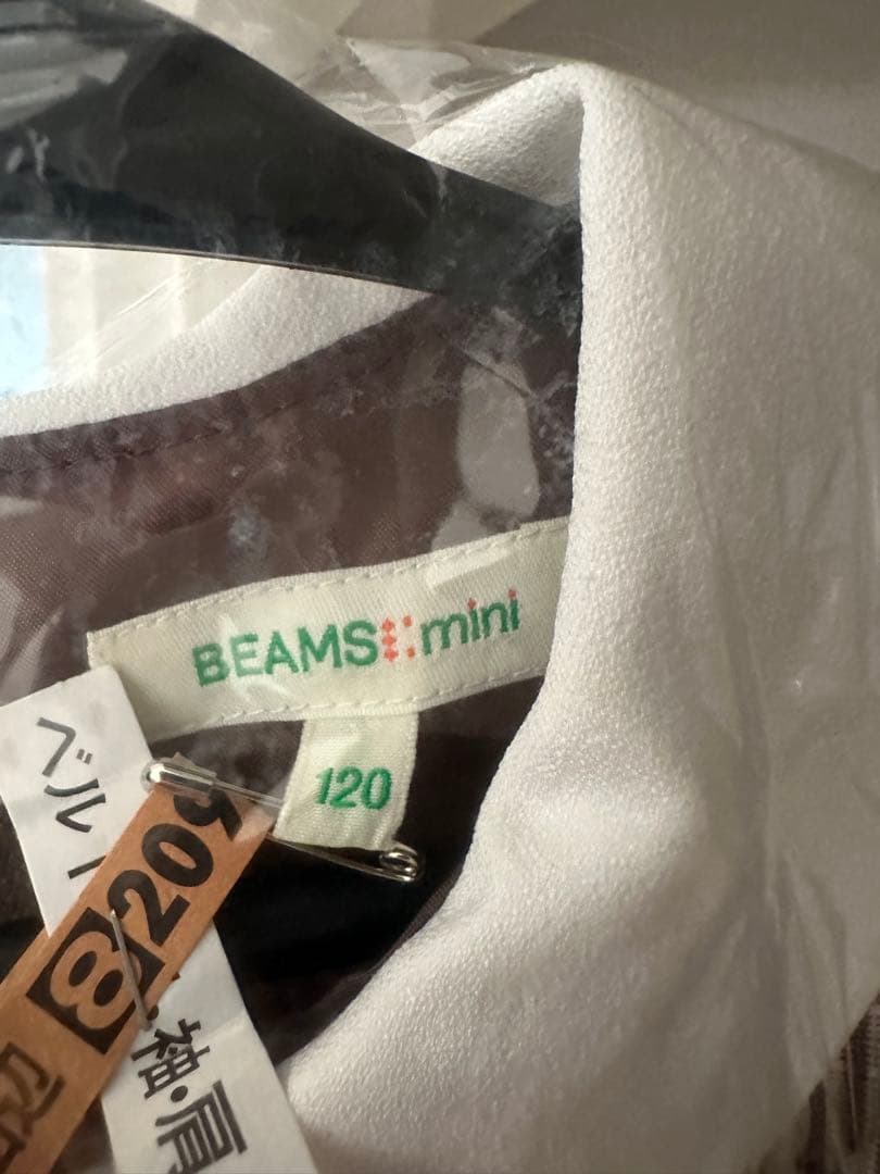 BEAMSminiチェック柄ワンピースとジャケットセット 120