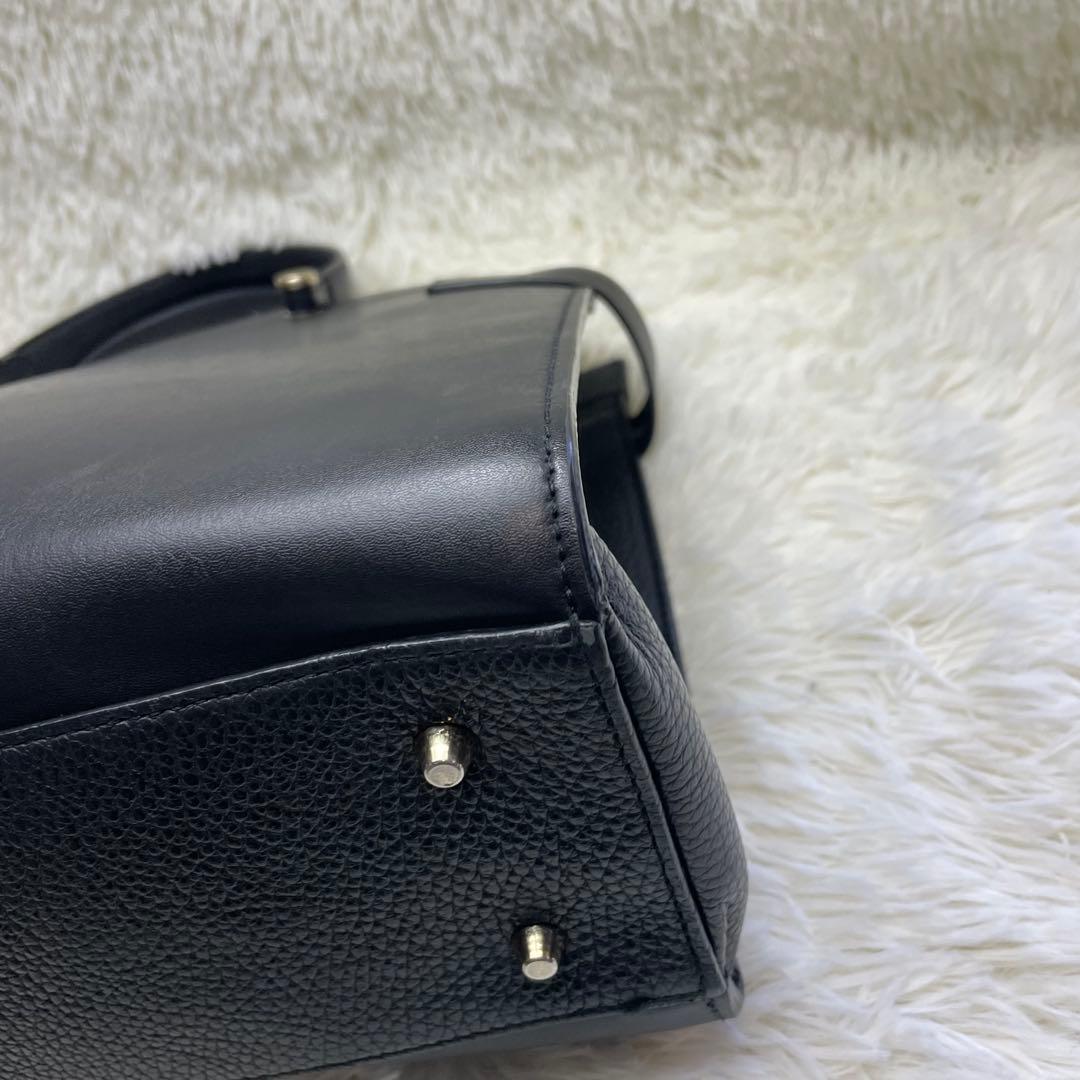 【美品】フルラ レディ M トートバッグ A4 レザー ブラック 2way