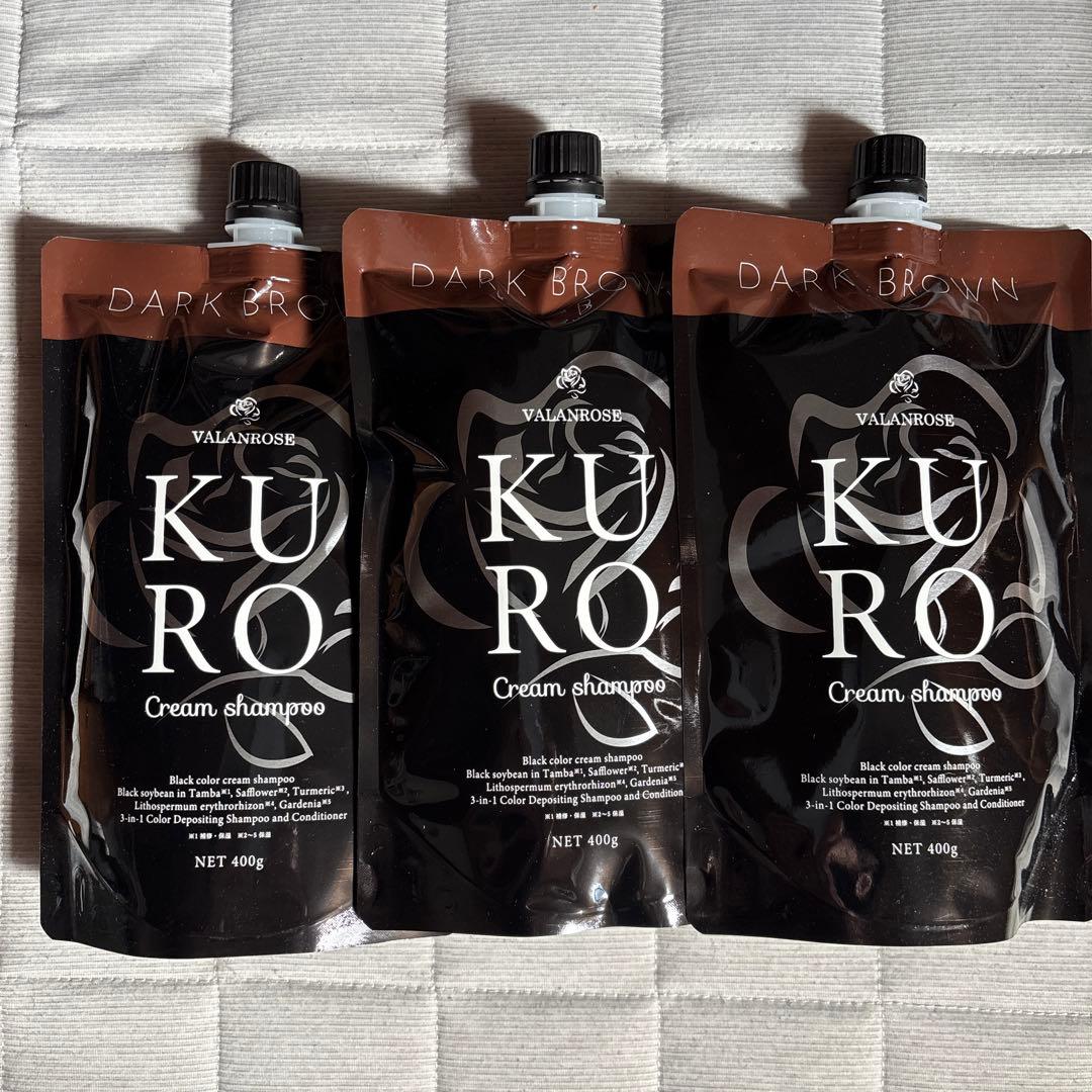バランローズ KUROクリーム シャンプー ダークブラウン400g✖️3