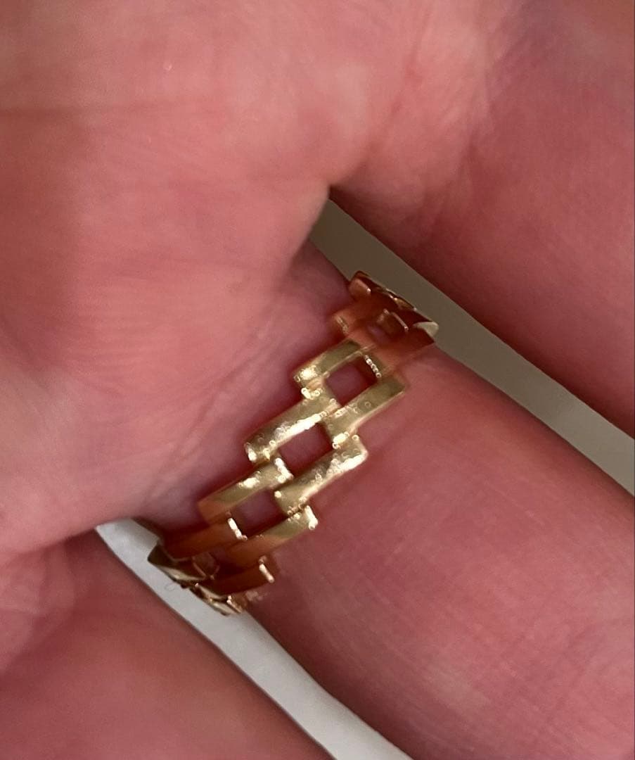 2/7まで価格　COCOSHNIK K10ダイヤモンドリング14号