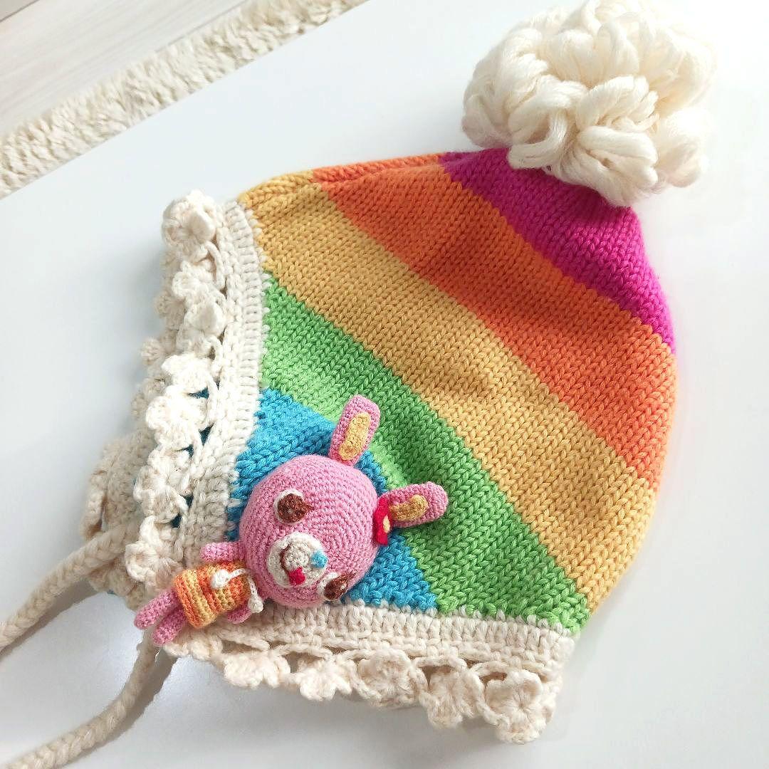 mezzo piano　あみぐるみ付き ニット帽 ポンポン　レア