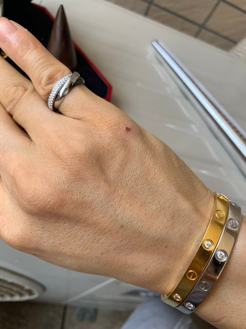 CARTIER カルティエ K18WG トリニティ　パヴェダイヤ　リング