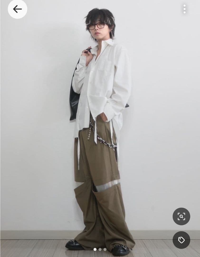 e*y様 【最安値】グランシー ダメージ ドッキング デザインシャツ M GRA