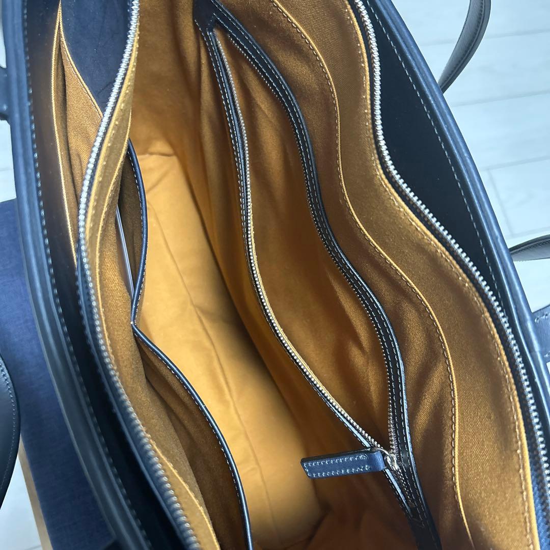 【超美品】万双 トートバッグ ブライドルレザー ネイビー