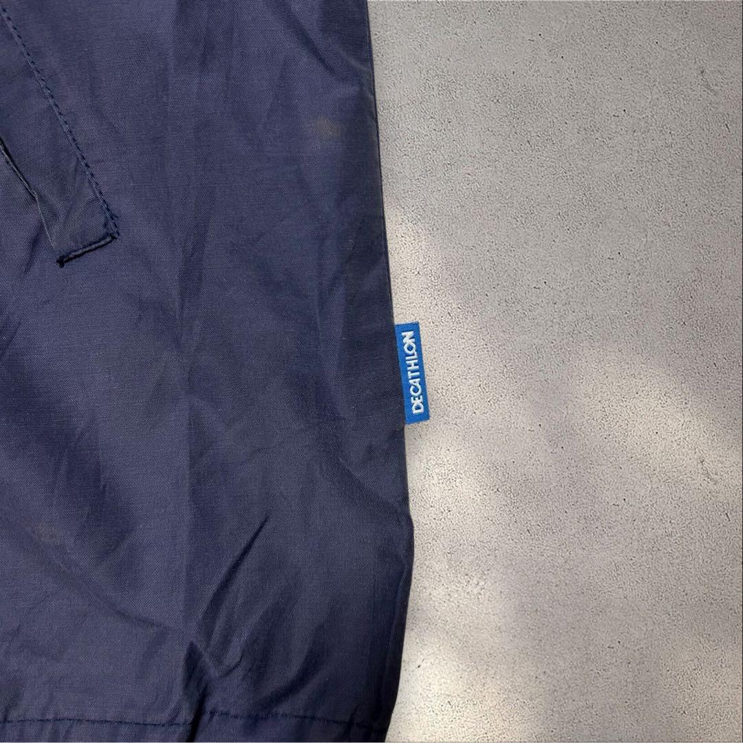 Euro vintage 90sフランス製アノラックパーカードローコード有茄子紺