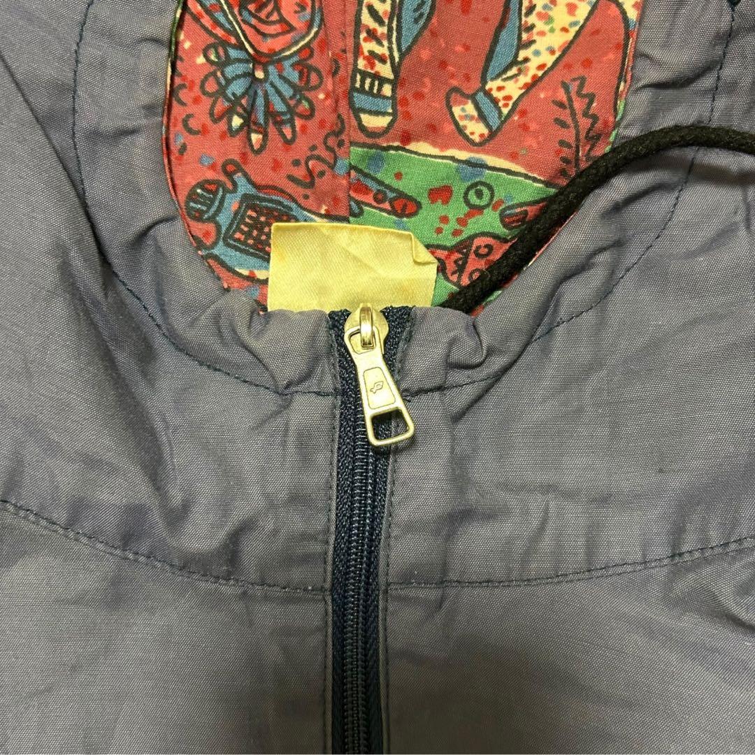 Euro vintage 90sフランス製アノラックパーカードローコード有茄子紺