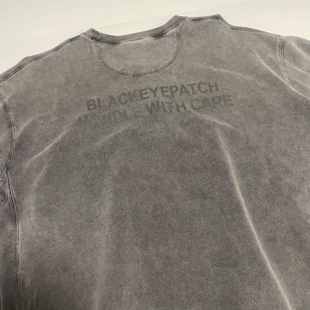 Black Eye Patch フェード　取扱注意スウェット　グレー　L 墨黒