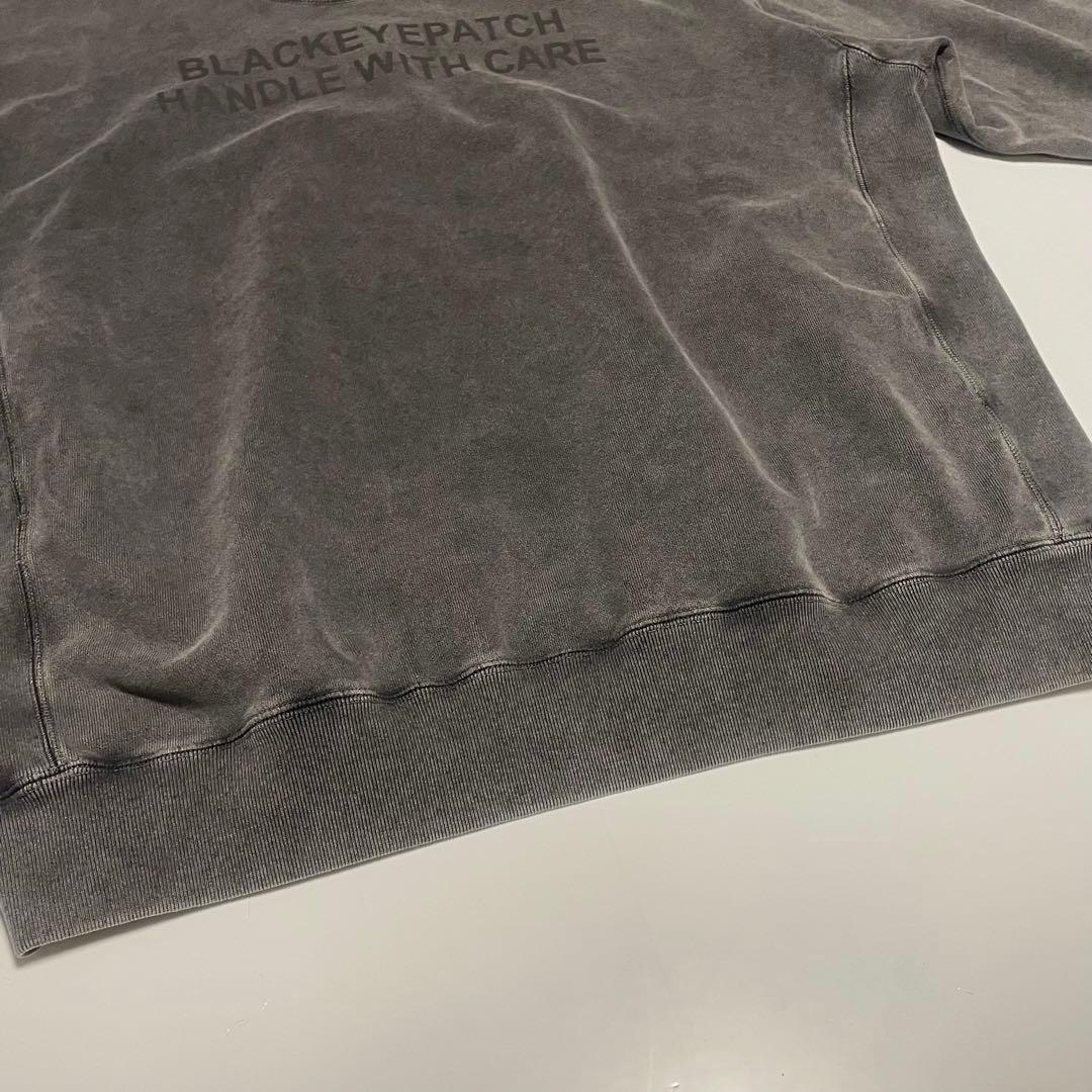 Black Eye Patch フェード　取扱注意スウェット　グレー　L 墨黒