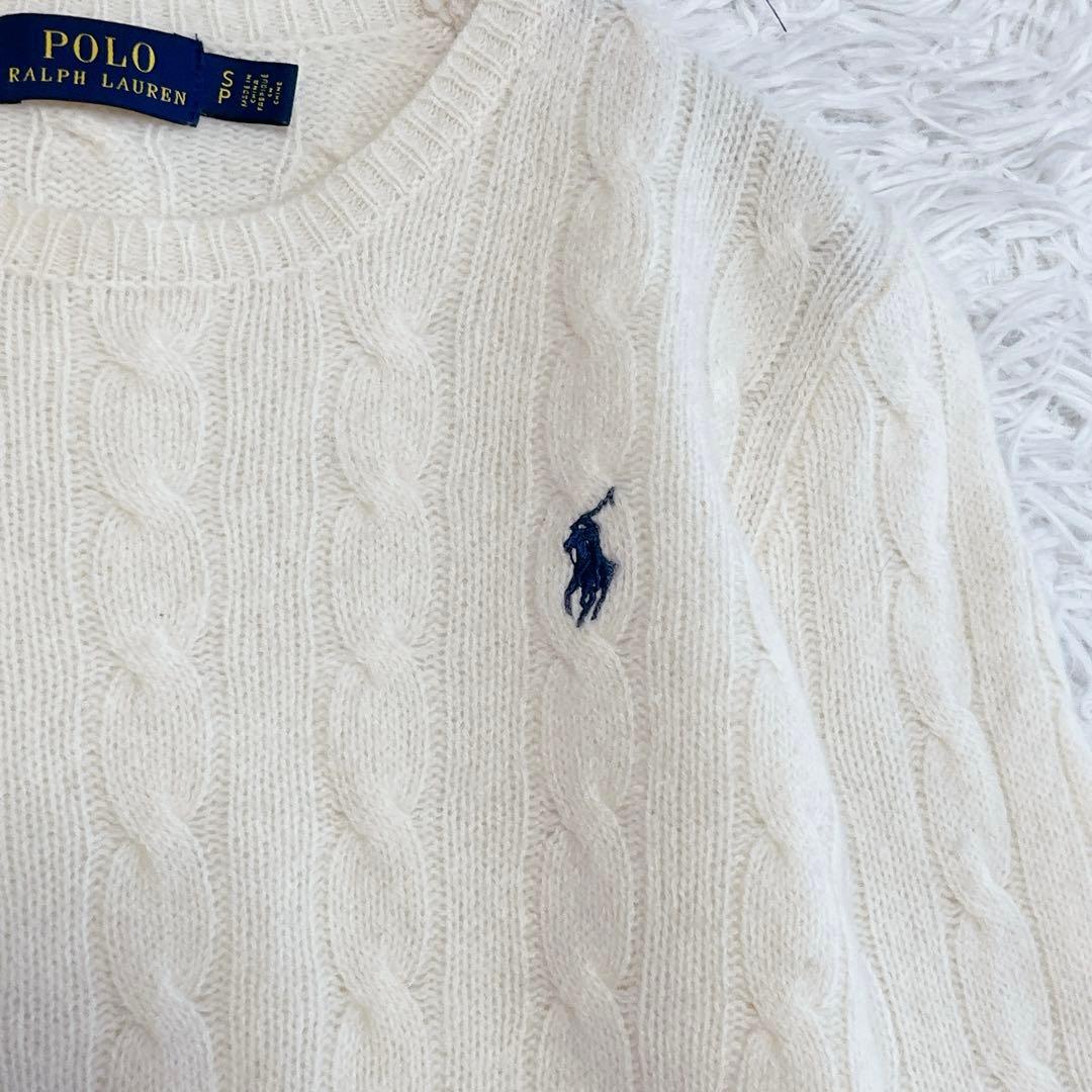 ポロラルフローレン ケーブルニット カシミヤ混 ポニー刺繍 ロゴ クルーネック
