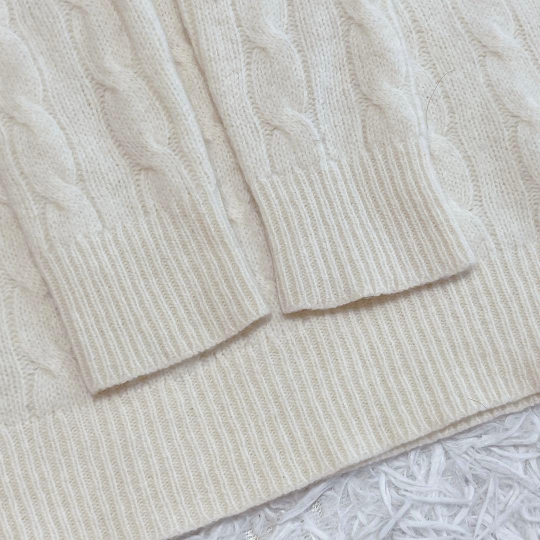 ポロラルフローレン ケーブルニット カシミヤ混 ポニー刺繍 ロゴ クルーネック