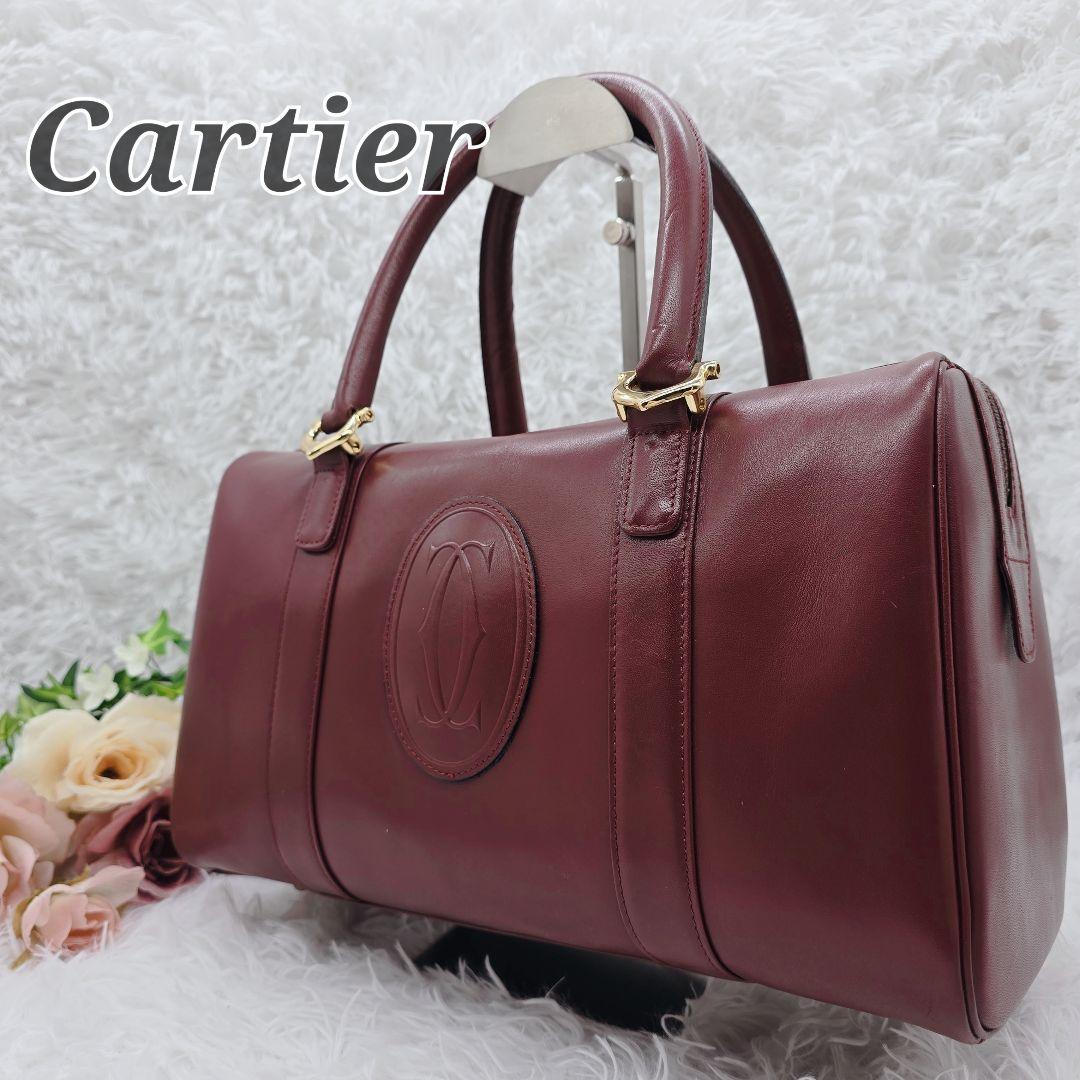 ✨希少！美品✨カルティエ マストライン 本革 ミニ ボストンバッグ ボルドー
