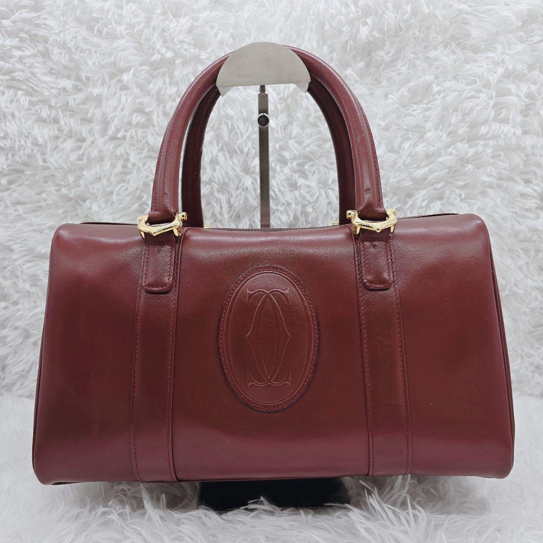 ✨希少！美品✨カルティエ マストライン 本革 ミニ ボストンバッグ ボルドー