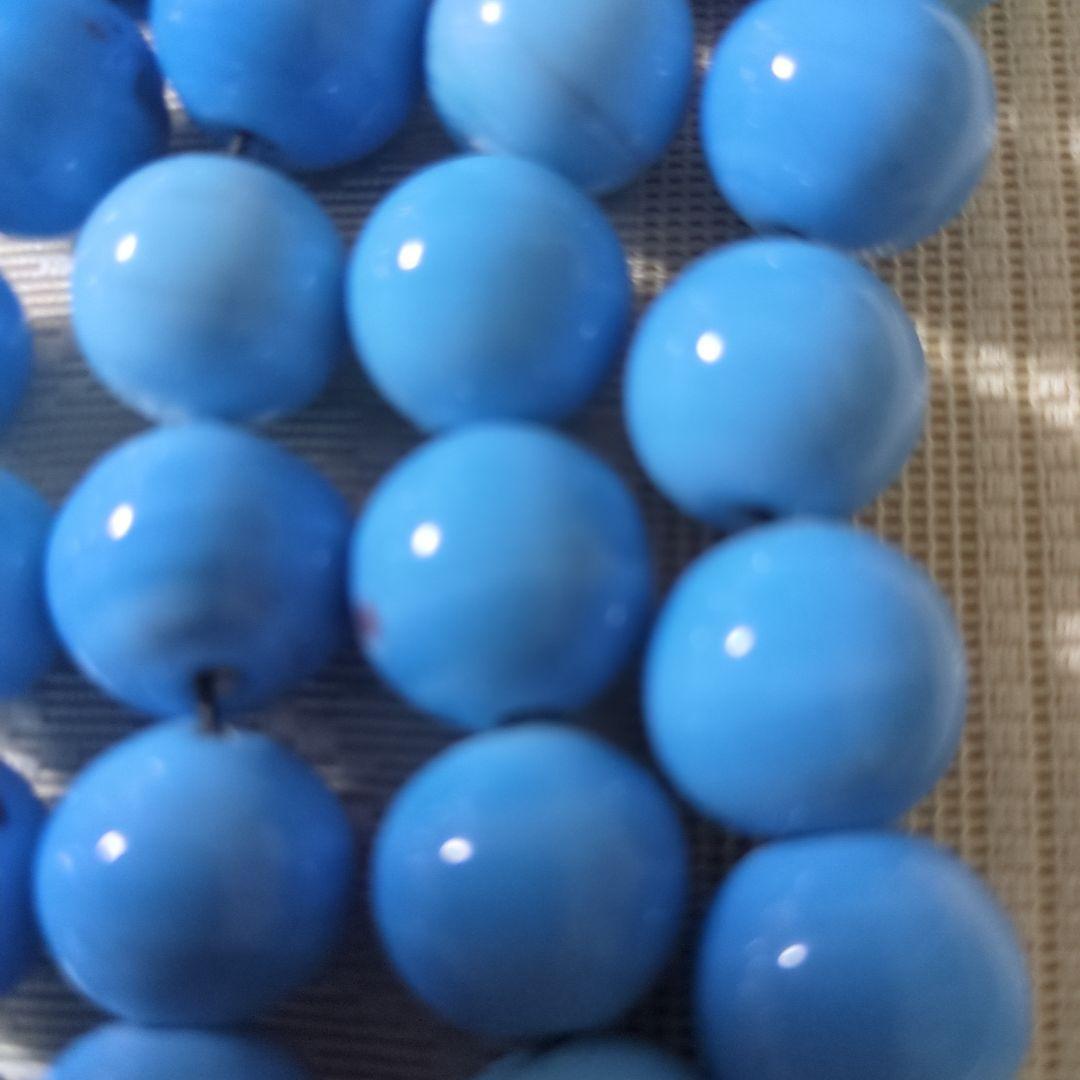 御専用　アイヌ玉　浅葱色　アントラー根付