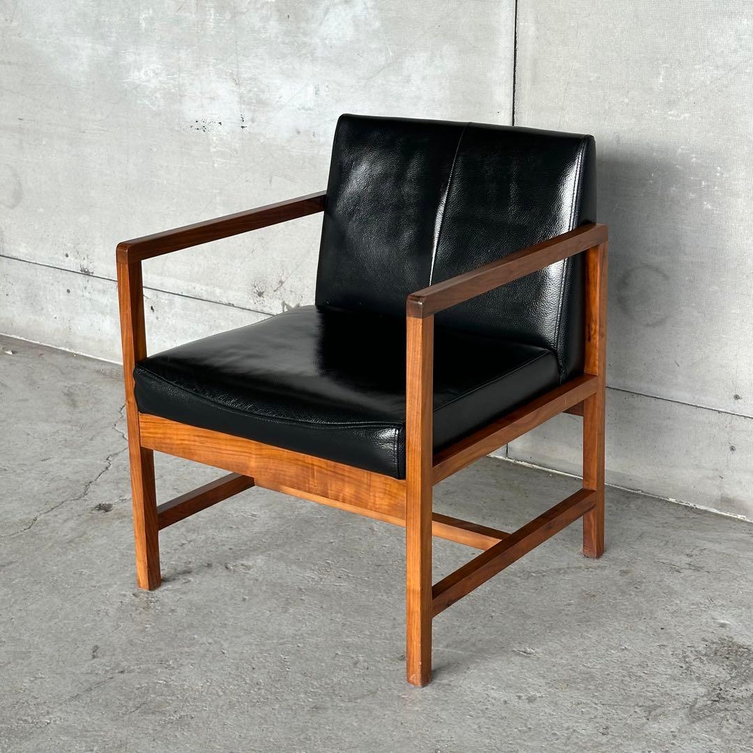 SHIGIYAMA ウォールナット ミッドセンチュリー アームチェア 天然皮革