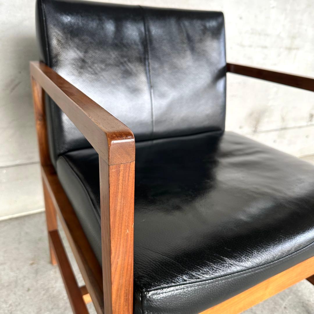 SHIGIYAMA ウォールナット ミッドセンチュリー アームチェア 天然皮革