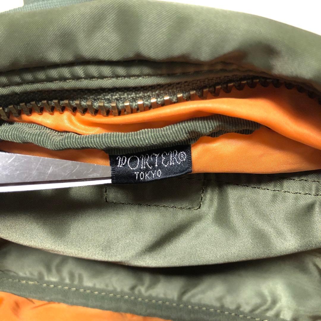 美品 PORTER ポーター タンカー ウエストバッグ セージグリーン カーキ