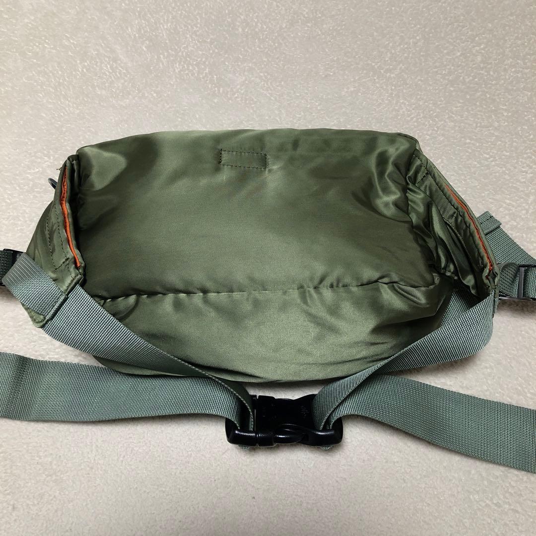美品 PORTER ポーター タンカー ウエストバッグ セージグリーン カーキ