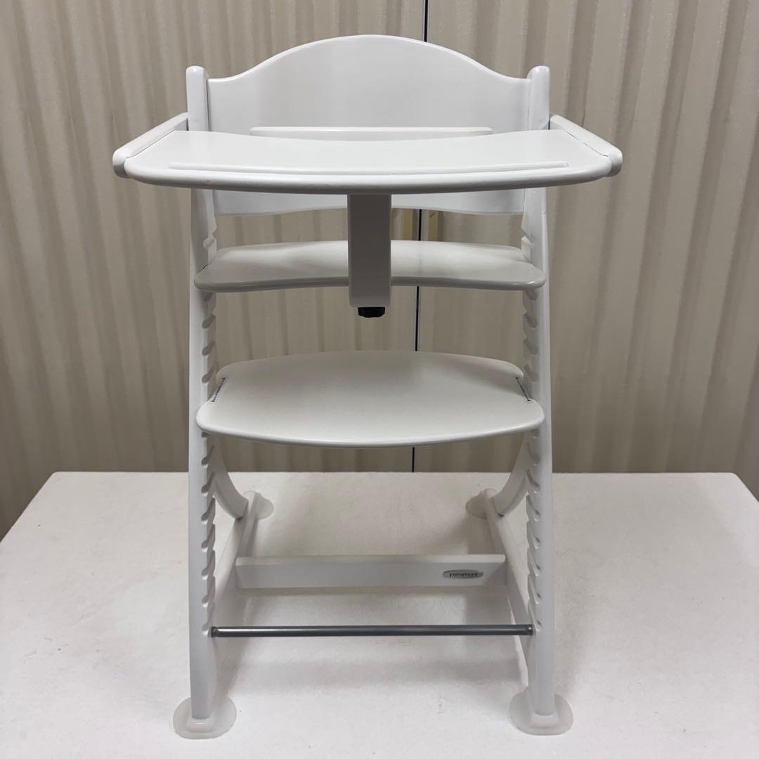 除菌清掃済☆美品☆　大和屋　すくすくチェアイーエヌ　テ―ブル＆ガード付　ホワイト