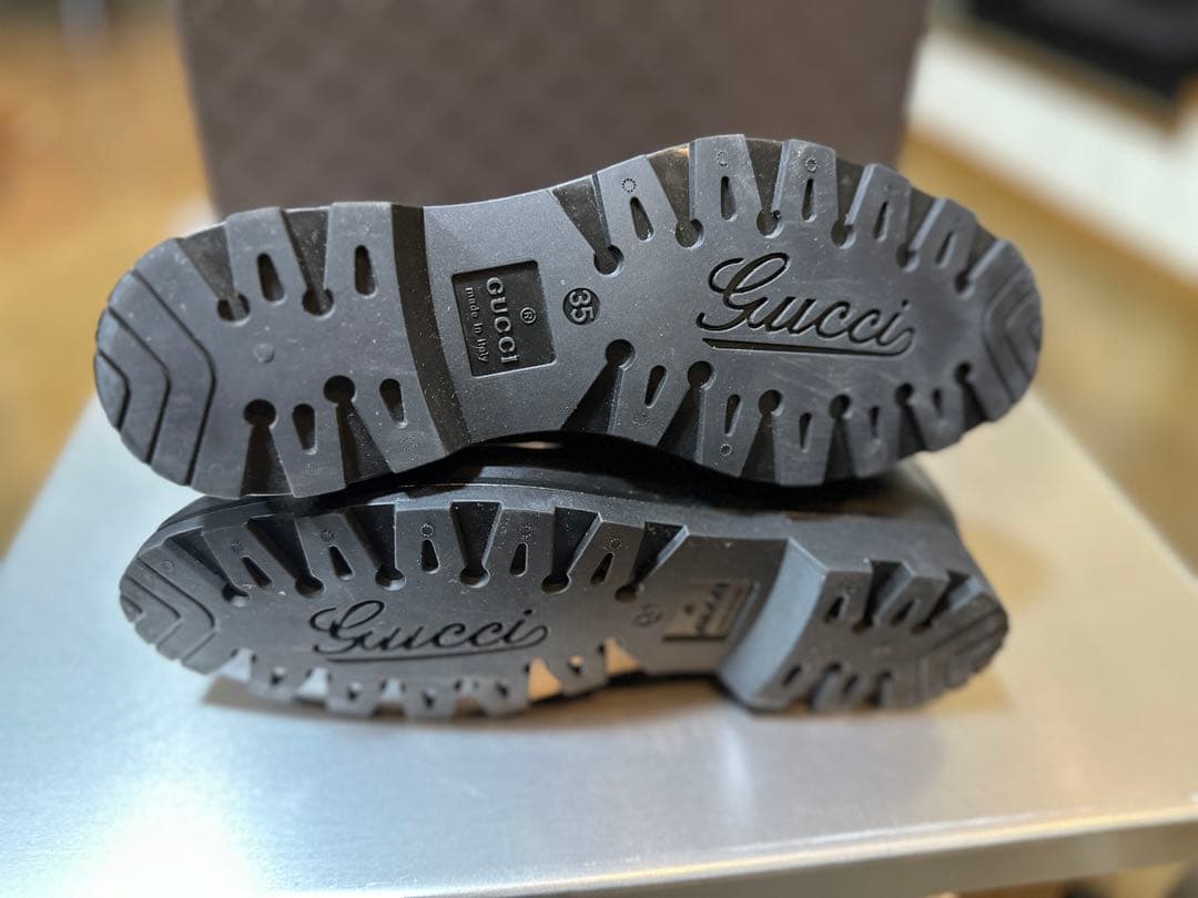 グッチ　レインショートブーツ　ブラック