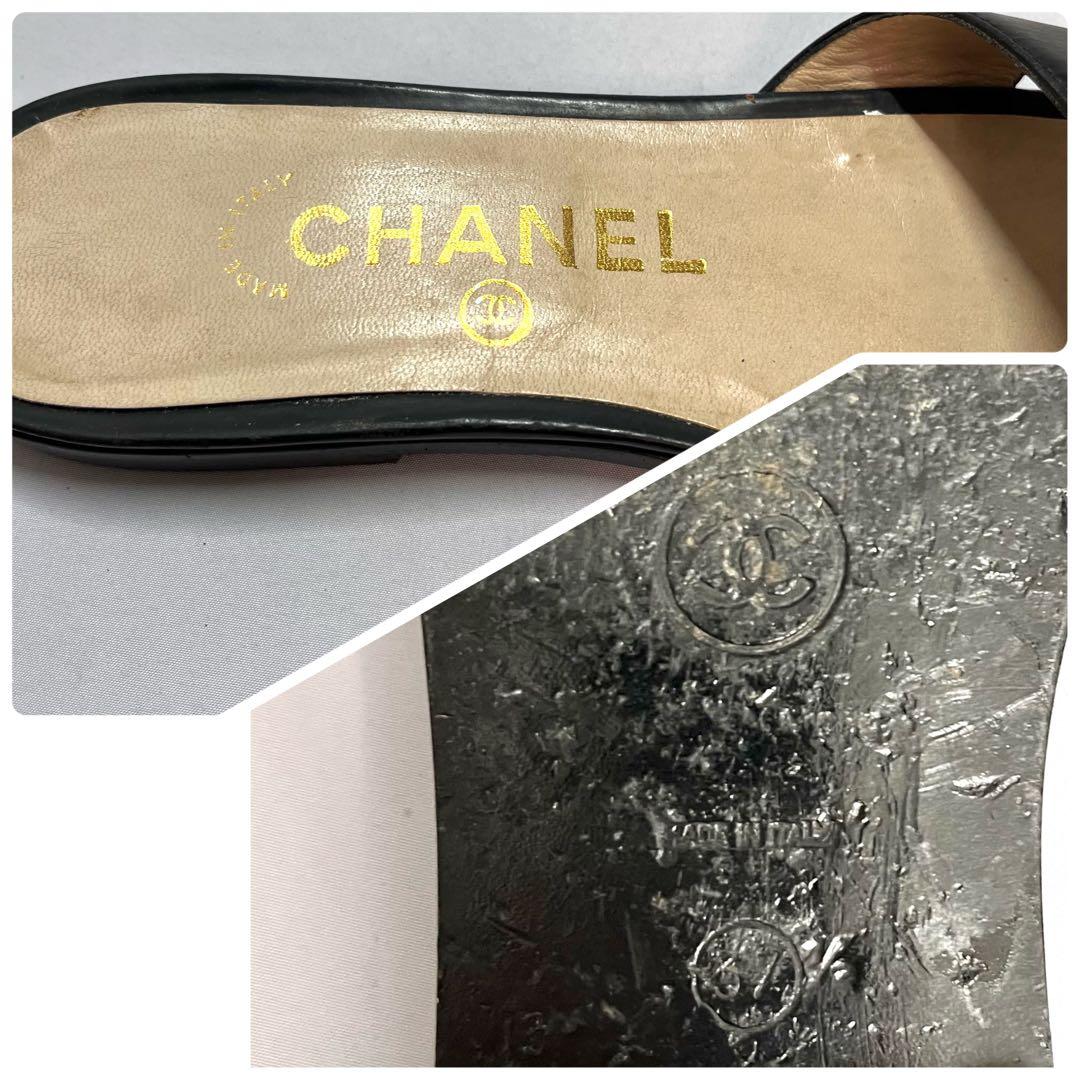 希少⭐︎CHANEL シャネル ココマーク ターンロック サンダル 黒 37.5