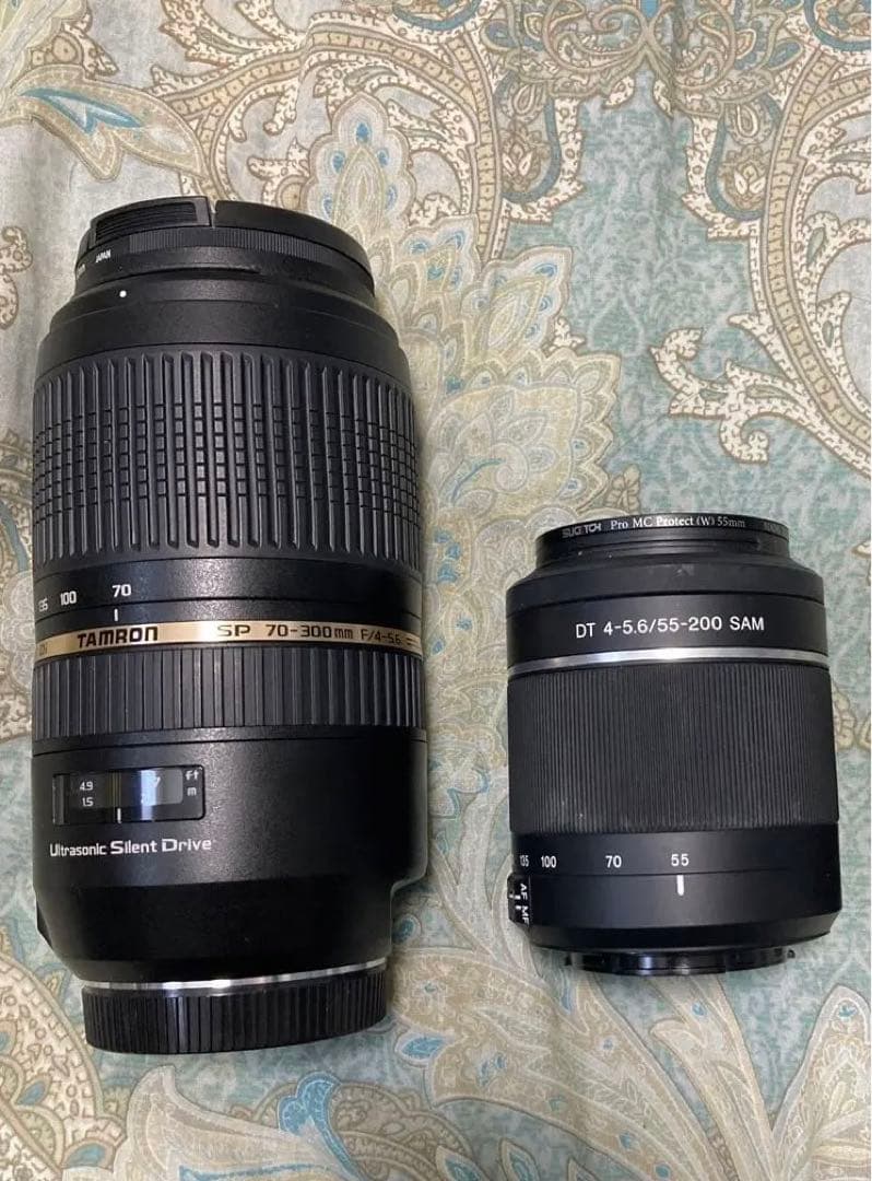 αマウント2本ストロボ付タムロン70-300、55-200mm