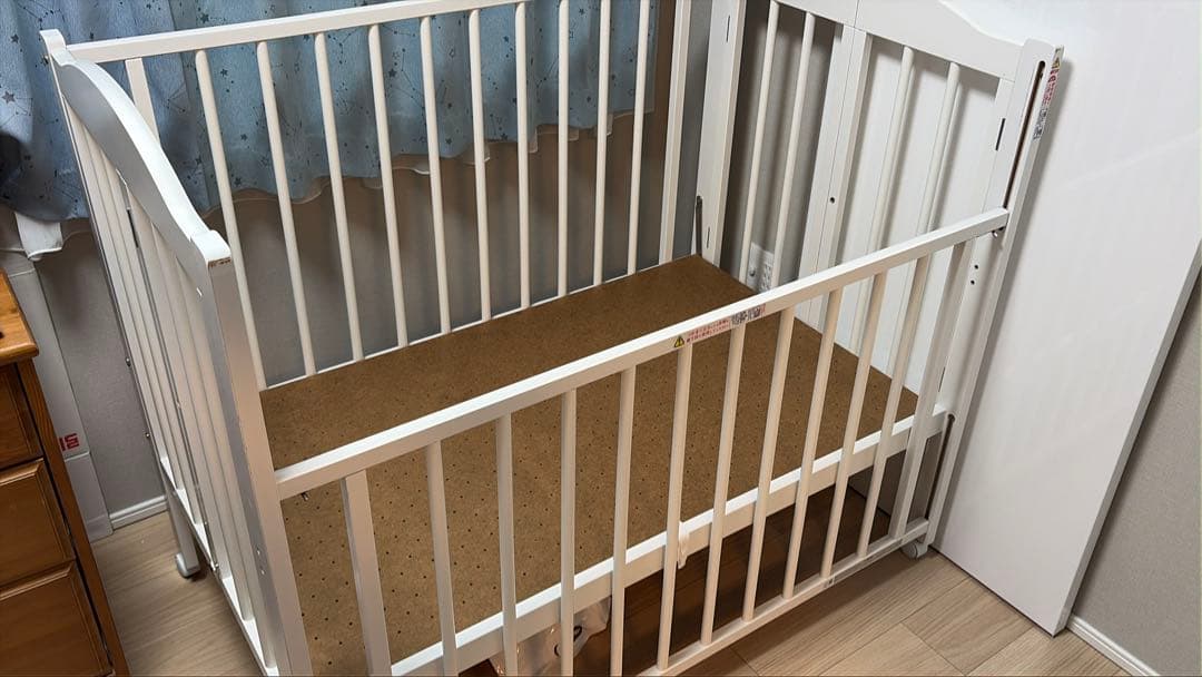 日本製 ベビーベッド 「ワンタッチハイベッド パル 折りたたみ石崎家具