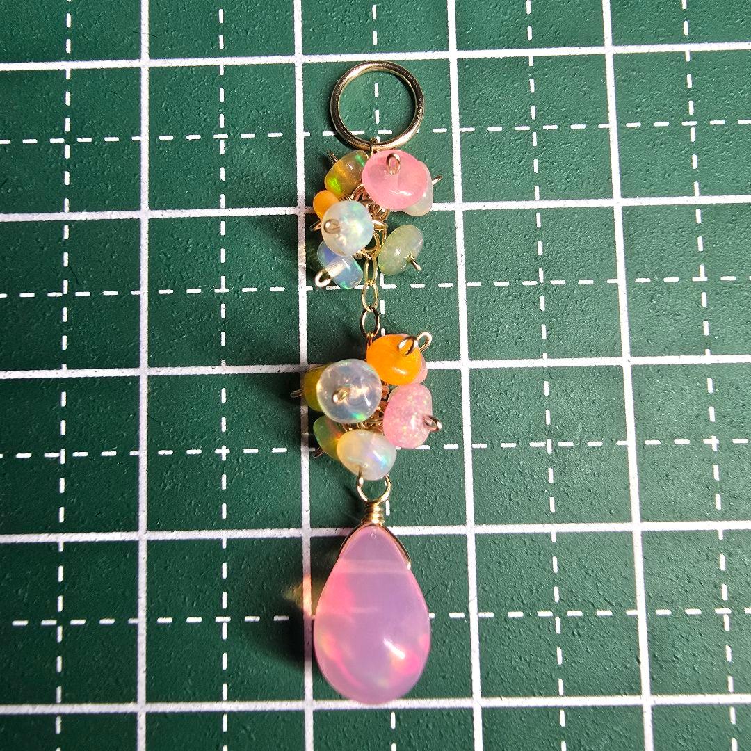 14kgf 遊色抜群カラーグラデーションオパールピアスAタイプvegagift