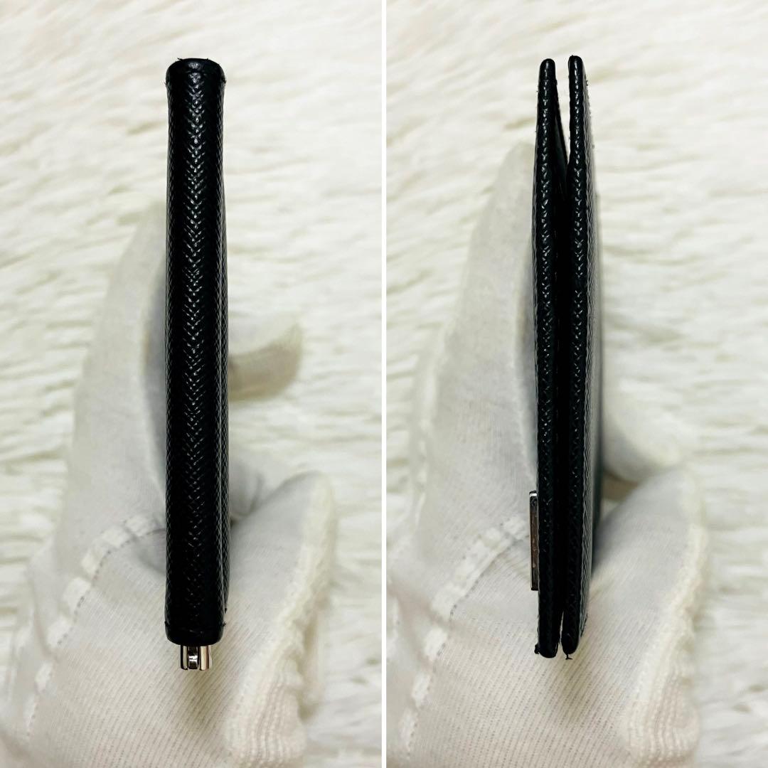 未使用級✨付属完備✨PRADA 二つ折り マネークリップ サフィアーノレザー 黒