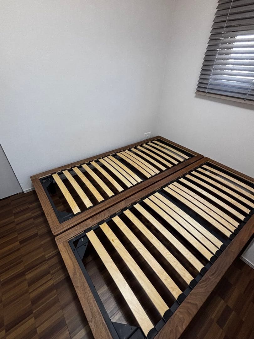 Nob 　無印　ベッドフレーム・スモール・ウォールナット材　脚付　2セット