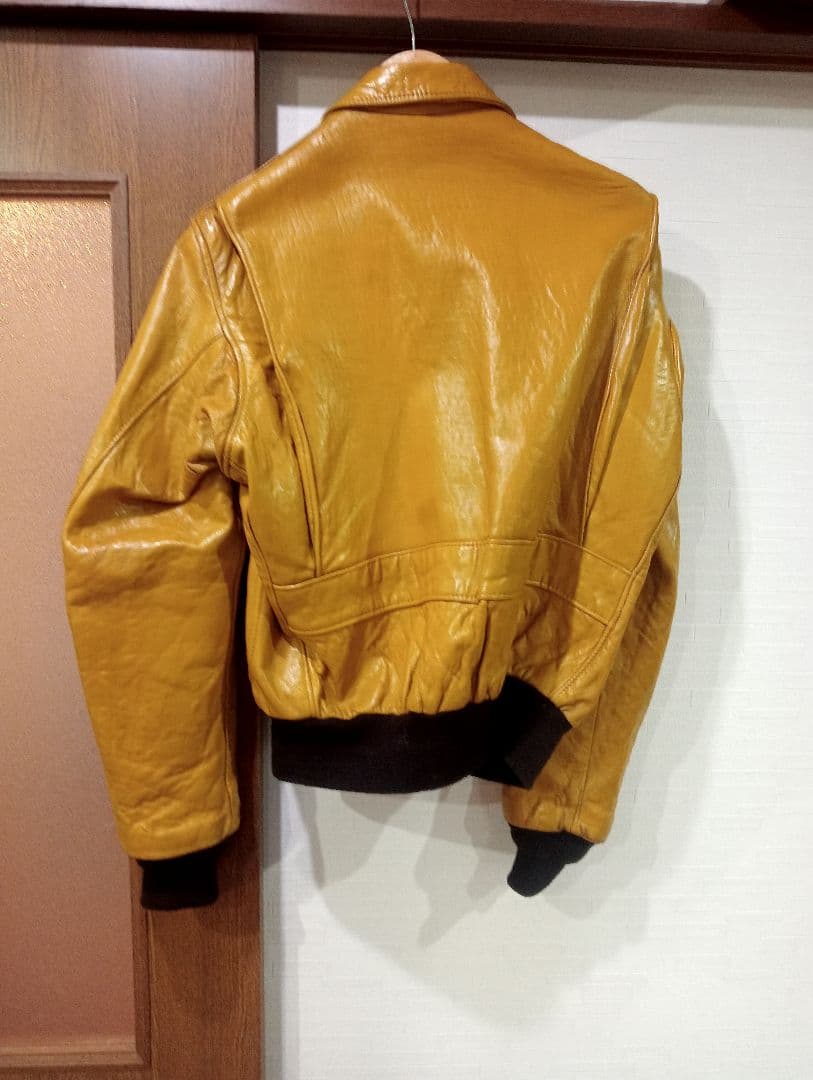 SCHOTT　イエローレザーシングルライダースジャケット　40