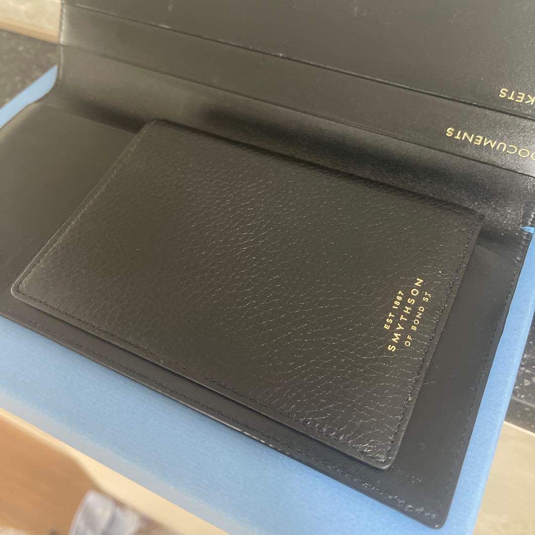 SMYTHSON スマイソン ボーディングパス+パスポートケースセット 黒 美品