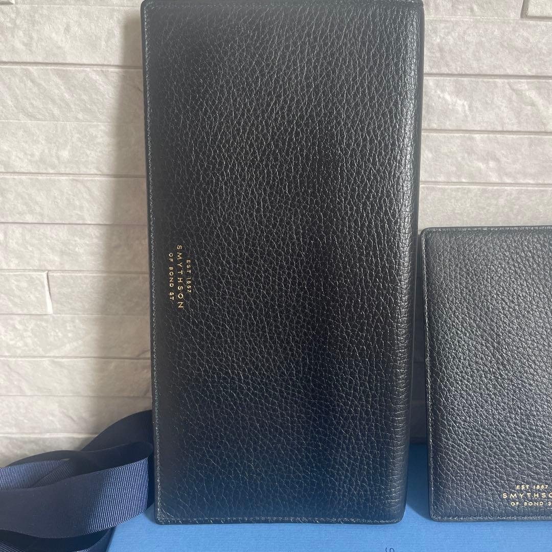 SMYTHSON スマイソン ボーディングパス+パスポートケースセット 黒 美品