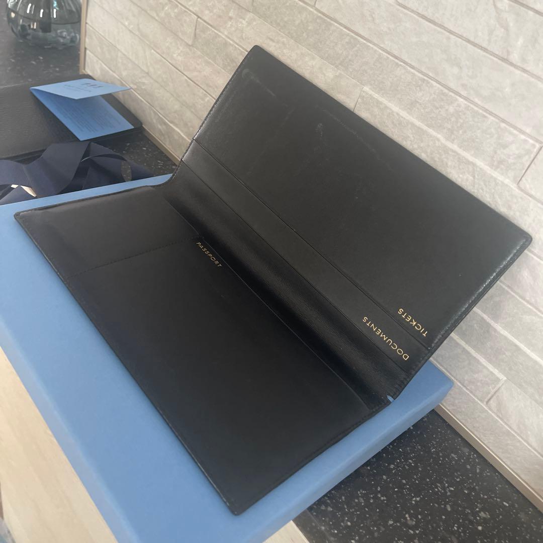 SMYTHSON スマイソン ボーディングパス+パスポートケースセット 黒 美品