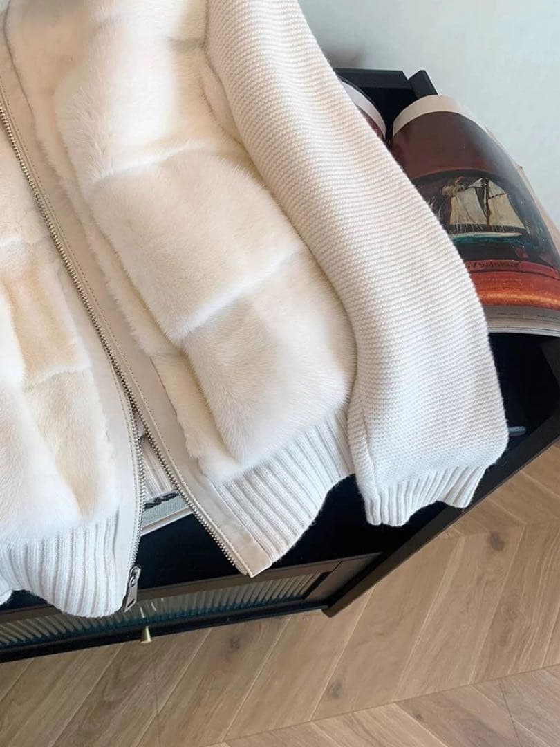 即日発送 2WAYニットスリーブエコファー ダウンジャンパー　/b3