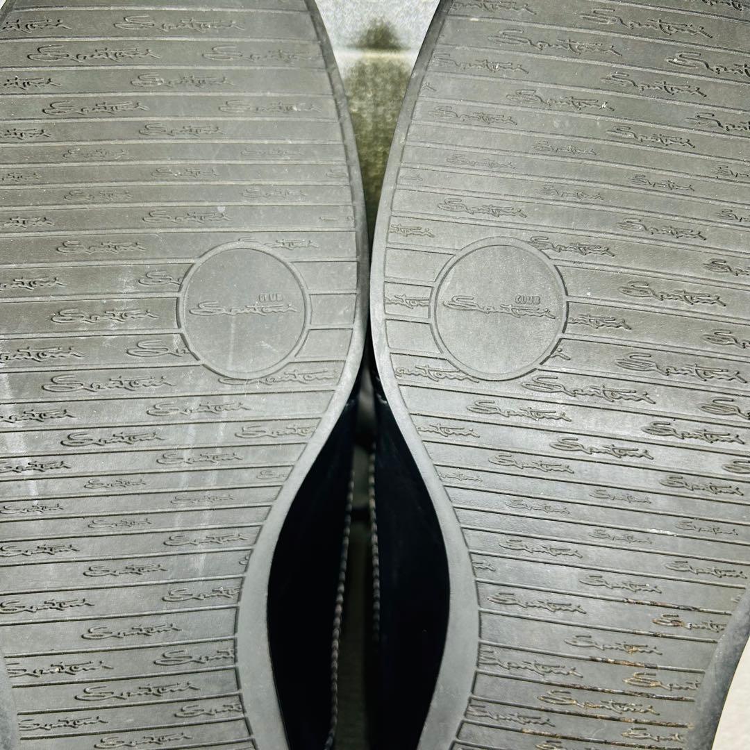 希少美品 Santoni サントーニ 高級レザースニーカー ブラック25.5ｃｍ