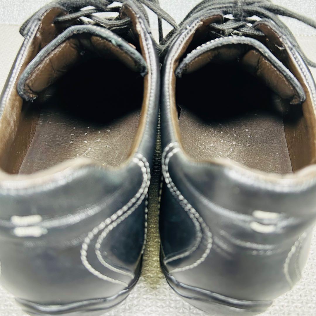 希少美品 Santoni サントーニ 高級レザースニーカー ブラック25.5ｃｍ