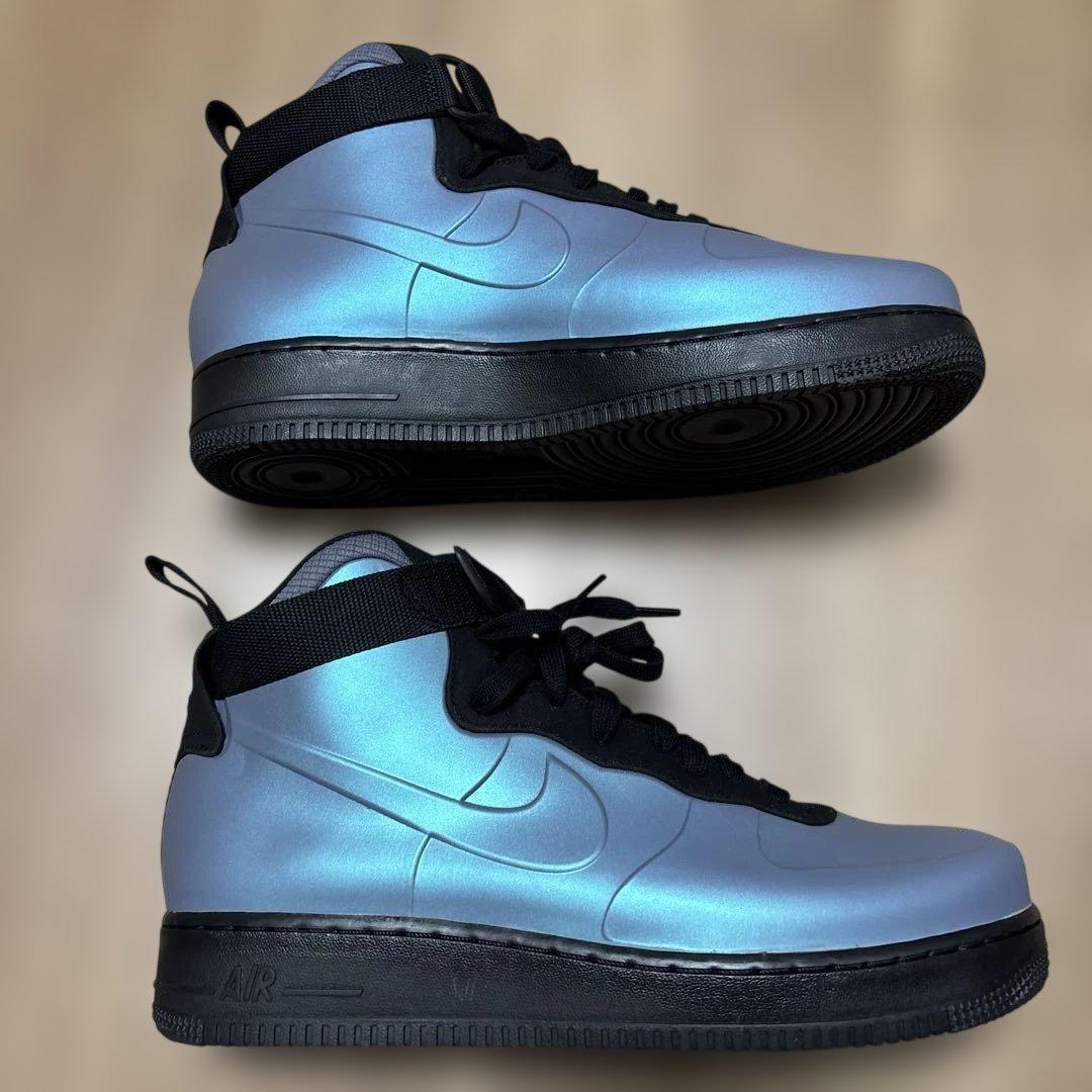 Nike Air ハイカット スニーカー シルバーブルー/ブラック28cm