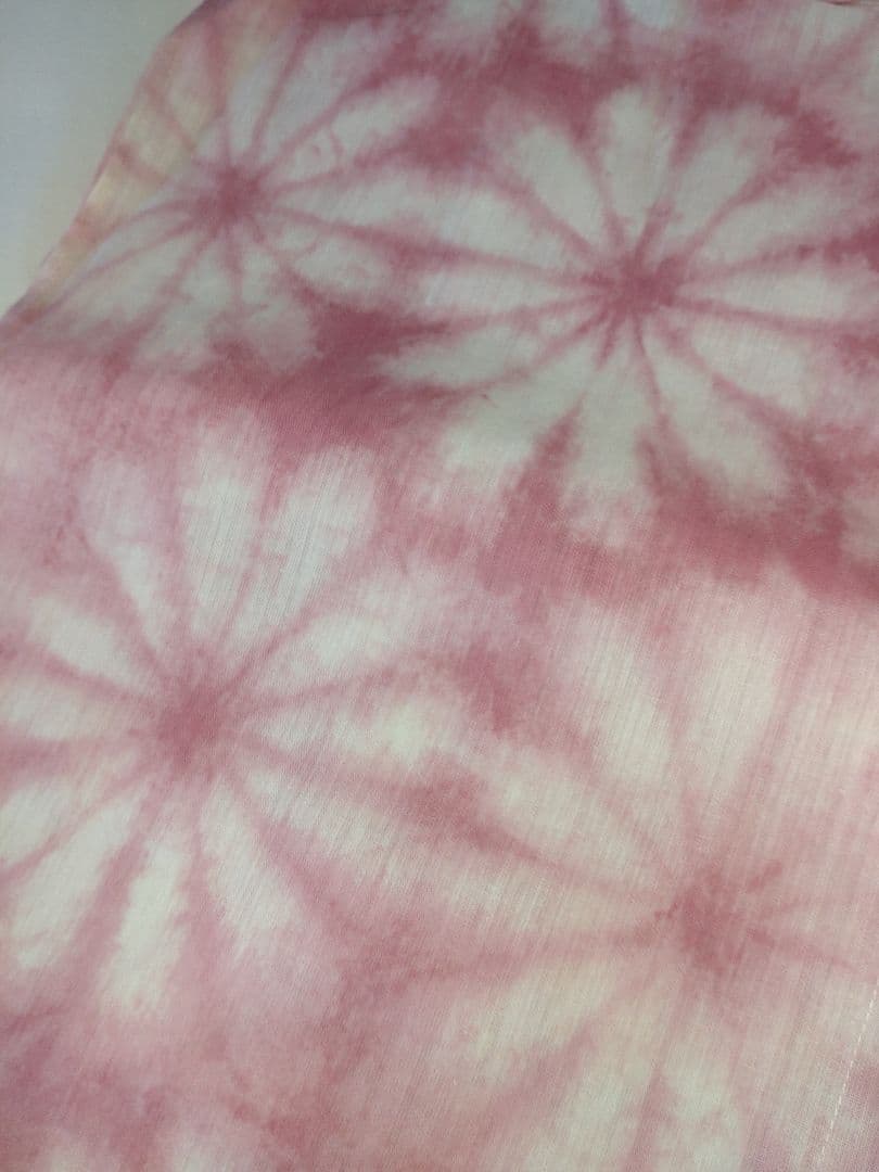 ♦新品未使用　綿麻浴衣　絞り調　くすみカラーピンク　高級浴衣　夏着物