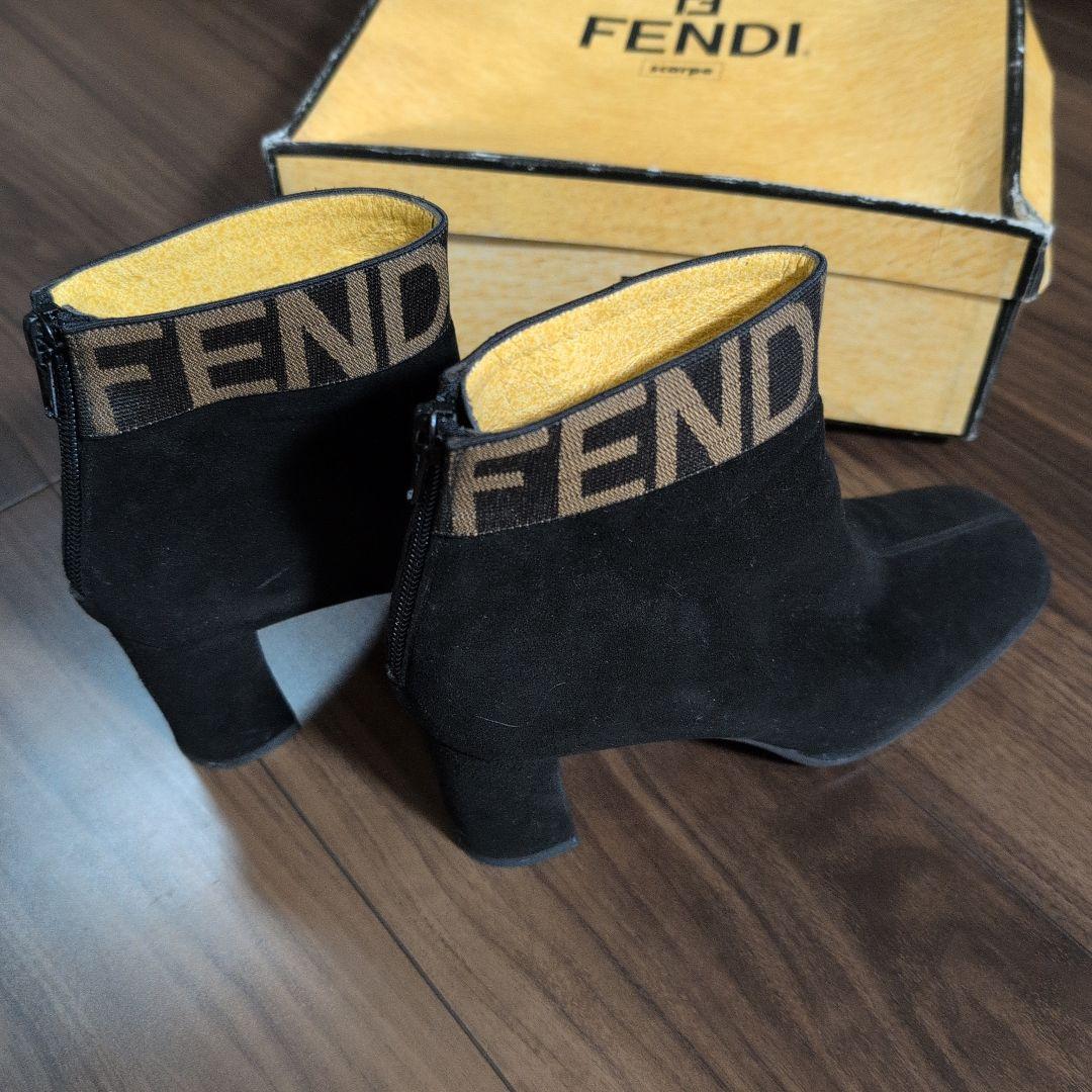 FENDI 　イタリア製　ロゴテープ　ショートブーツ　３７