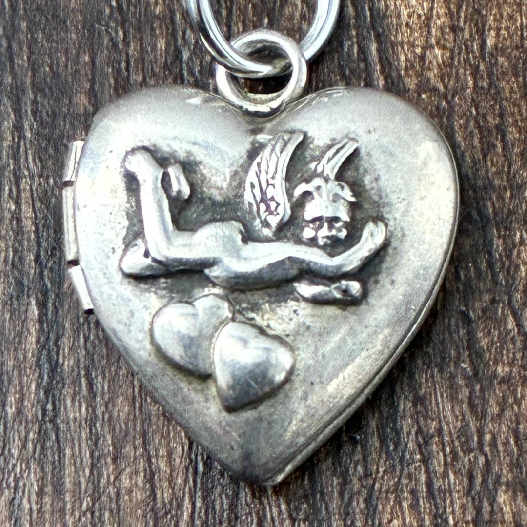 スウィートハートジュエリー エンジェル ロケット シルバーヴィンテージネックレス