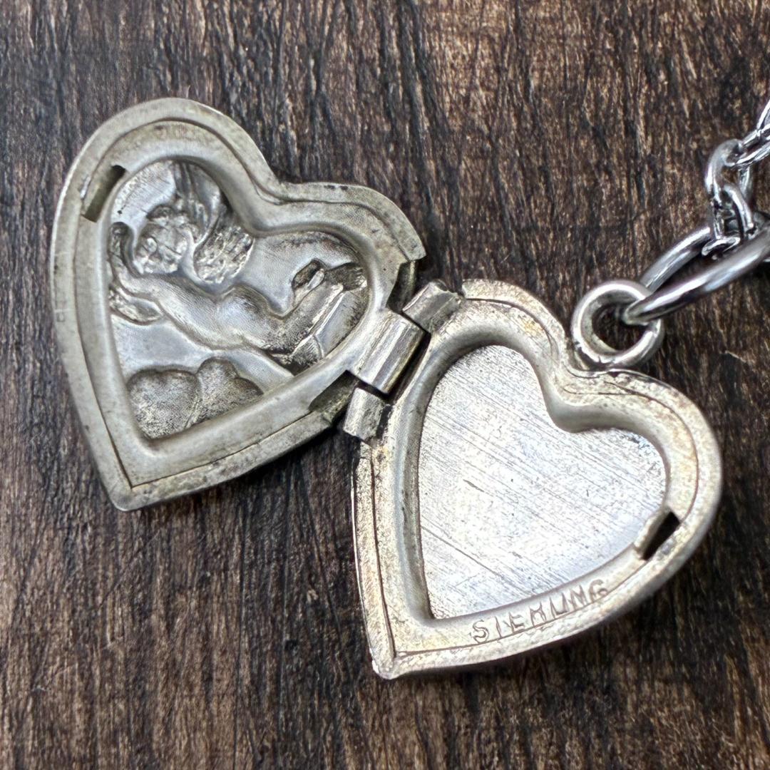 スウィートハートジュエリー エンジェル ロケット シルバーヴィンテージネックレス