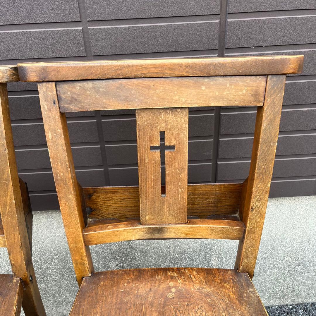 アンティーク　チャーチチェア　ダイニング　教会　椅子　イギリス　ヴィンテージ　②